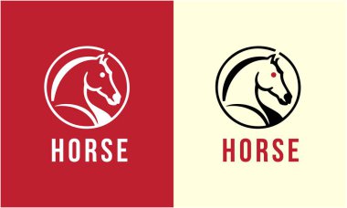 Horse minimalist logo design clipart