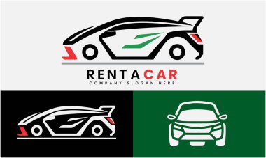 Rent a Car minimalist logo design clipart