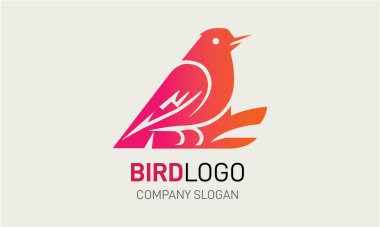 Kuş tavus kuşu minimalist modern logo tasarımı 