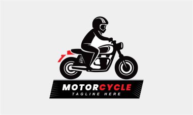 Motosiklet simgesi vektör logosu tasarımı minimalist şablon