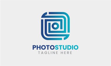 Fotoğraf stüdyosu kamera ikon vektör logo tasarımı
