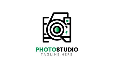 Fotoğraf stüdyosu kamera ikon vektör logo tasarımı