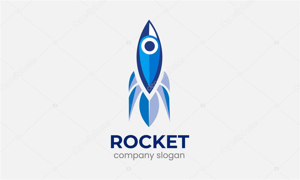 Rocket minimalist modern logo design