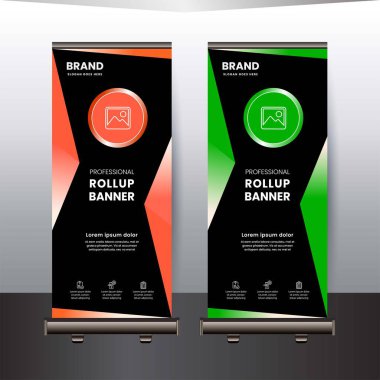 rulo pankart şablon tasarımı kavramı