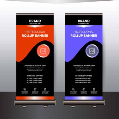 rulo pankart şablon tasarımı kavramı