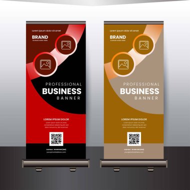 rulo pankart şablon tasarımı kavramı