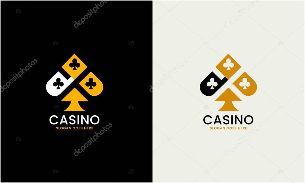 Casino logo design concept icon