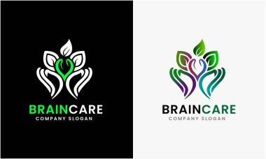 Beyin bakım logosu tasarım vektör şablonu