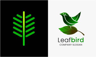 leaf bird vector design concept clipart