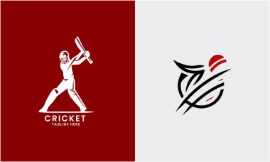 Kriket oyuncusu yarasa topu vektör tasarımı