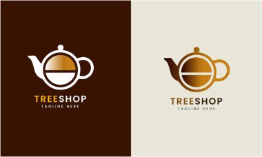 Kahve dükkanı, çay dükkanı, logo vektör tasarımı. 