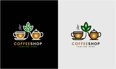 Kahve dükkanı, çay dükkanı, logo vektör tasarımı. 