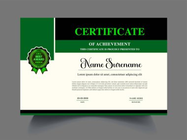 Professional luxury Certificate design template  clipart