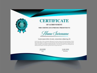 Profesyonel lüks sertifika tasarım şablonu 