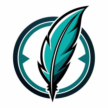 Tüy bükme kalem logosu tasarım şablonu çizimi