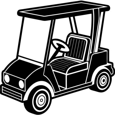 Golf arabası tasarım illüstrasyon sanatı