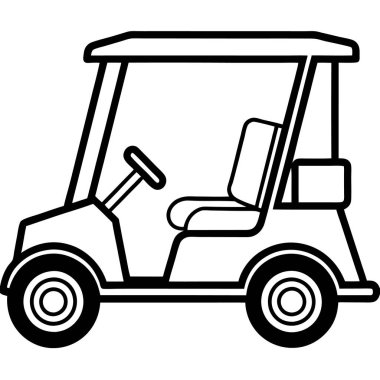 Golf arabası tasarım illüstrasyon sanatı