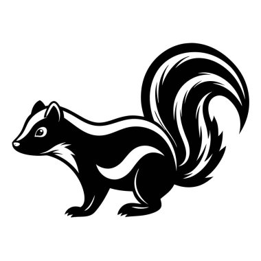 Beyaz arkaplanda Skunk logo tasarım şablonu