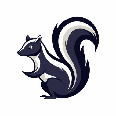Beyaz arkaplanda Skunk logo tasarım şablonu