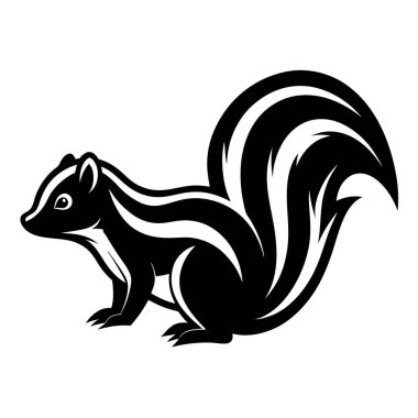 Beyaz arkaplanda Skunk logo tasarım şablonu