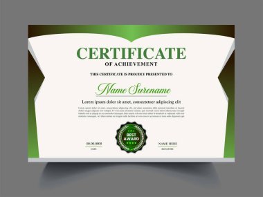 Profesyonel benzersiz modern sertifika tasarım şablonu
