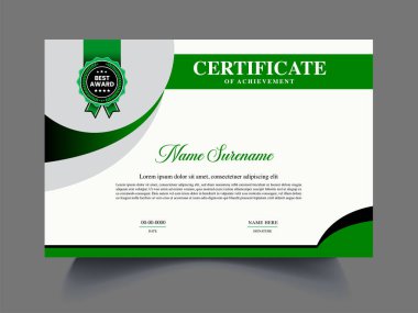 Eşsiz sertifika tasarım şablonu