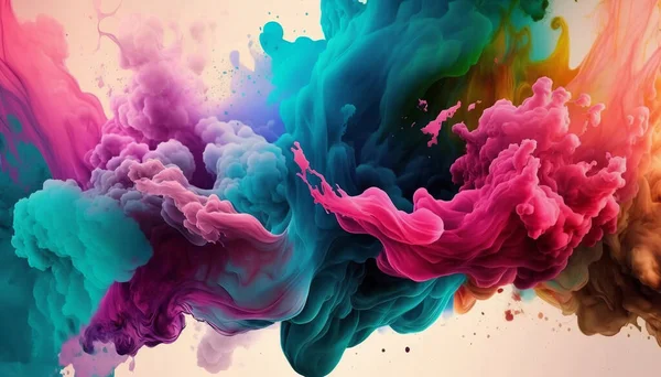 Mixed liquid colors in blank space. Colorful dynamic background