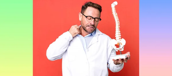 Middle Age Man Feeling Stressed Anxious Tired Frustrated Physician Concept — Stock Photo, Image
