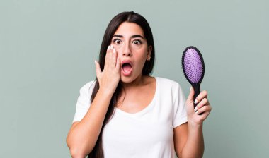 feeling shocked and scared. hair comb concept