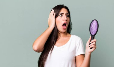 feeling happy, excited and surprised. hair comb concept