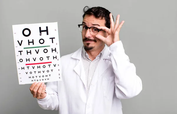 adult man optical vision test concept