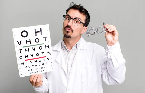 adult man optical vision test concept