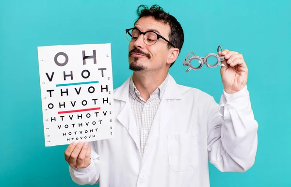 Adult Man Optical Vision Test Concept — 图库照片