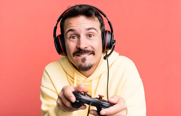 Adult Man Gamer Headset Control Concept —  Fotos de Stock
