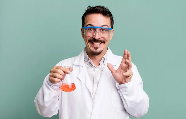 Adult Man Feeling Happy Astonished Something Unbelievable Scientist Concept — Stockfoto