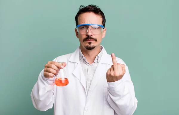 Adult Man Feeling Angry Annoyed Rebellious Aggressive Scientist Concept — Fotografia de Stock
