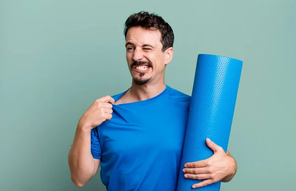 Homme Adulte Sentant Stressé Anxieux Fatigué Frustré Concept Fitness Yoga — Photo