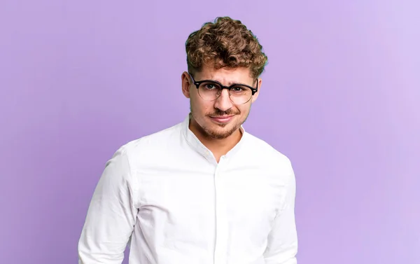 Young Adult Caucasian Man Looking Proud Confident Cool Cheeky Arrogant — Foto Stock