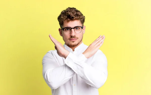 Young Adult Caucasian Man Looking Annoyed Sick Your Attitude Saying — Stock Photo, Image