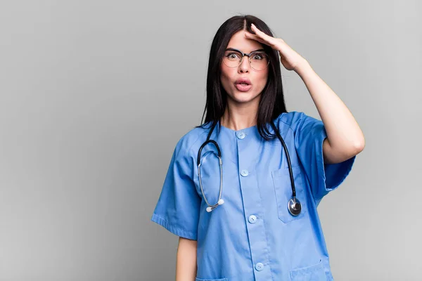 Looking Happy Astonished Surprised Nurse Concept — Stock Photo, Image