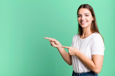 young pretty woman with a copy space to the side