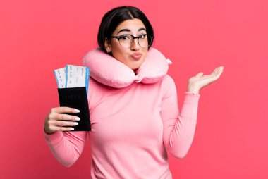 feeling puzzled and confused and doubting. flight passenger concept