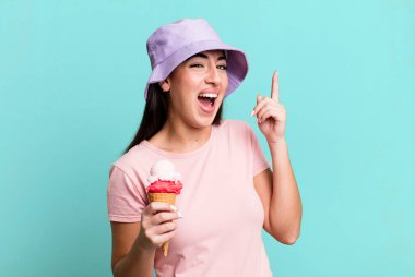 feeling like a happy and excited genius after realizing an idea