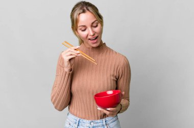 pretty caucasian woman having a diet flakes breakfast bowl
