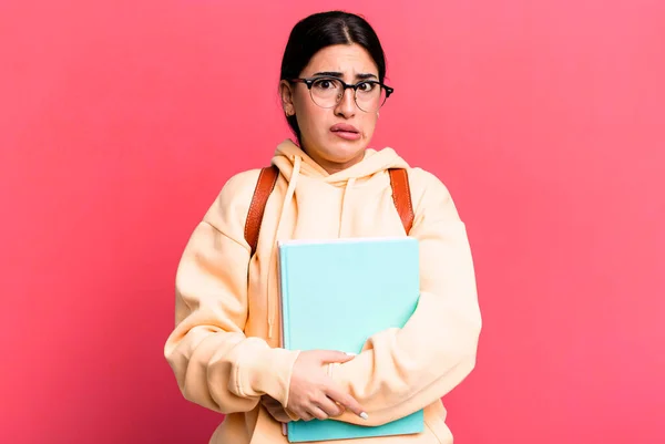 Looking Puzzled Confused University Student Concept — Stockfoto
