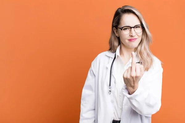 Feeling Angry Annoyed Rebellious Aggressive Medicine Student Physician — Stock Photo, Image