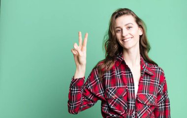 young pretty woman with a copy space