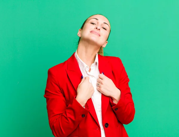 Young Pretty Businesswoman Wearing Red Blazer — Stockfoto