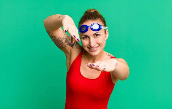 Young Pretty Woman Swim Wear Swimmer Concept — Stockfoto