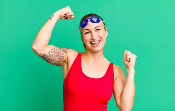 Young Pretty Woman Swim Wear Swimmer Concept — Stockfoto